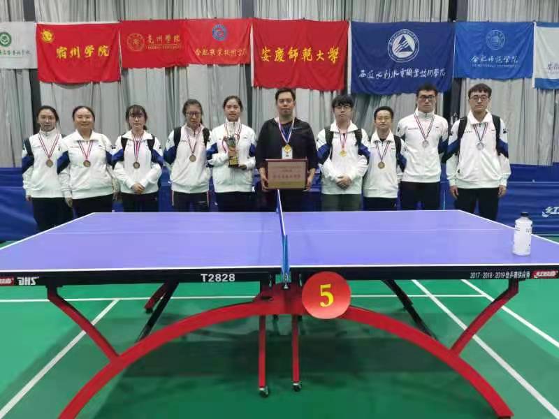 2021年安徽省大学生乒乓球比赛我校喜获两金